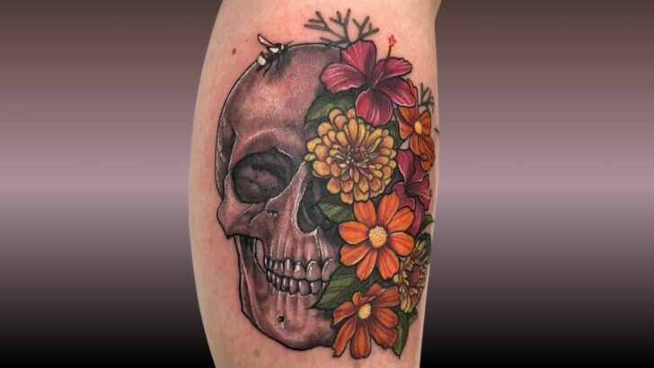 12 tatuajes de calaveras florales que molan más que nunca