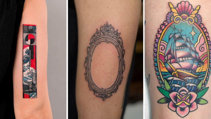 19 Fabulosas tatuagens de moldura que moldam incrivelmente a sua história de tinta