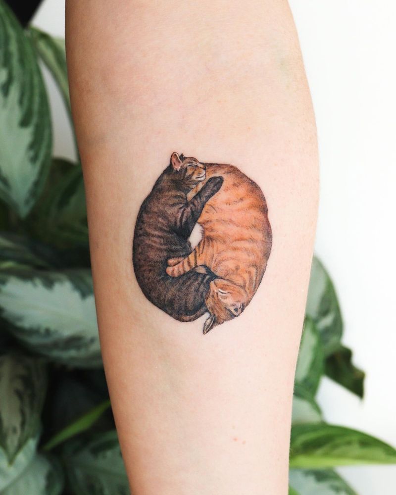 Tatuagem de animais Yin Yang