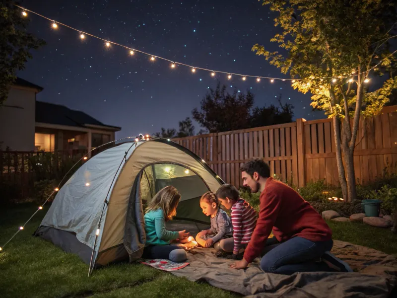 Acampar en el jardín