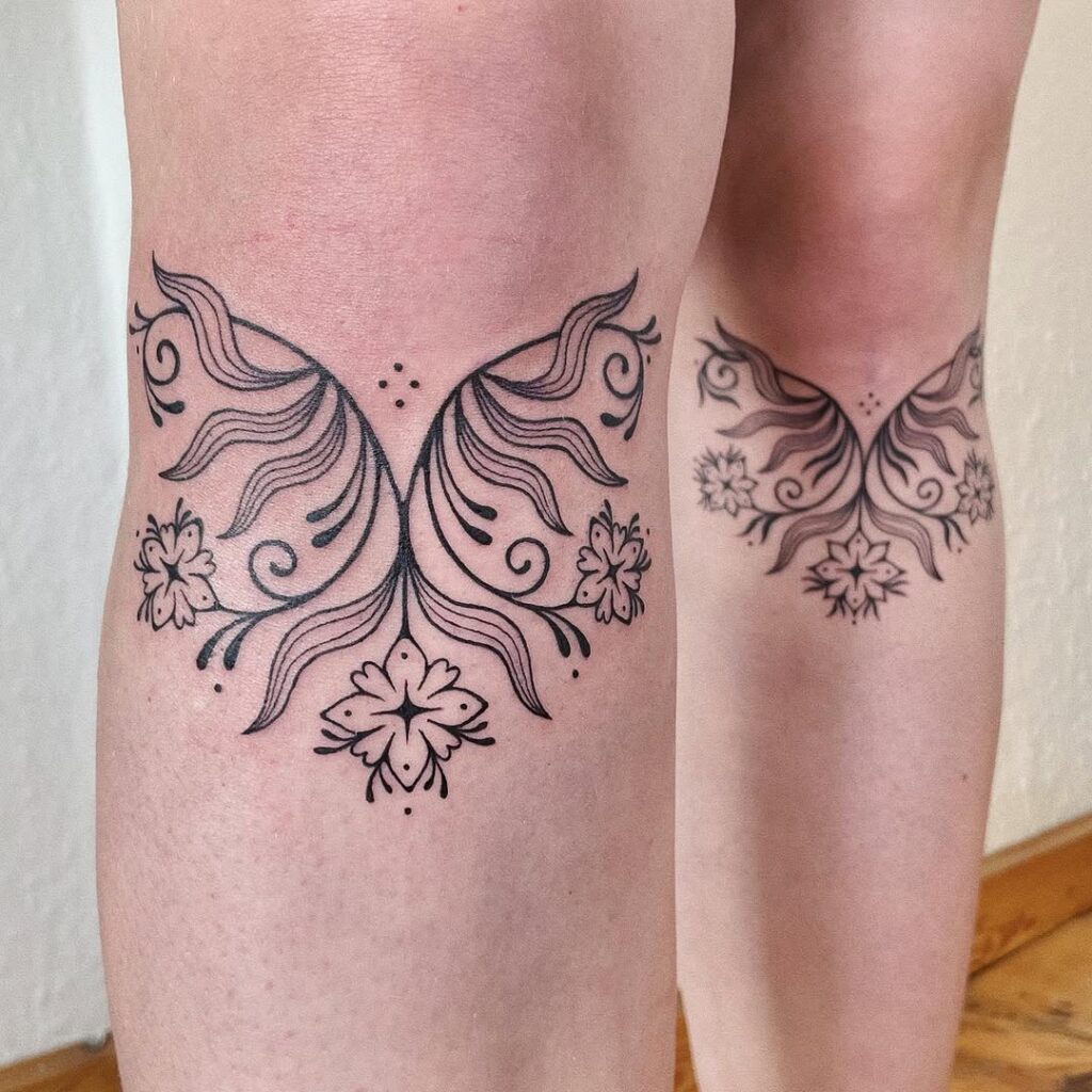 Below The Knee Boho Hippie Tattoo