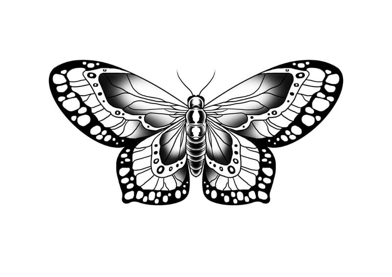 Plantilla de tatuaje de mariposa