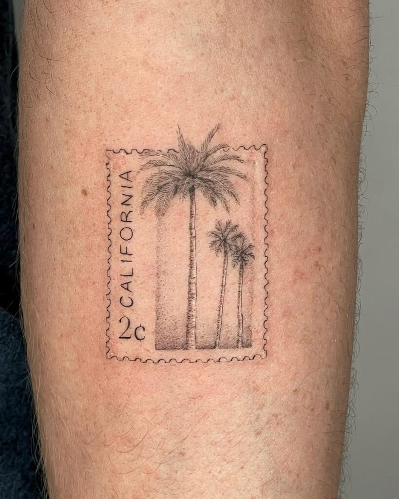 California Stamp Tattoo