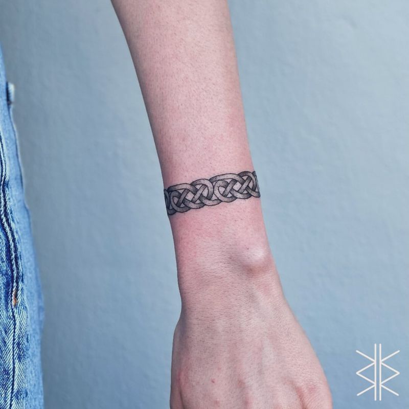 Celtic Knot Wrist Wrap Tattoo