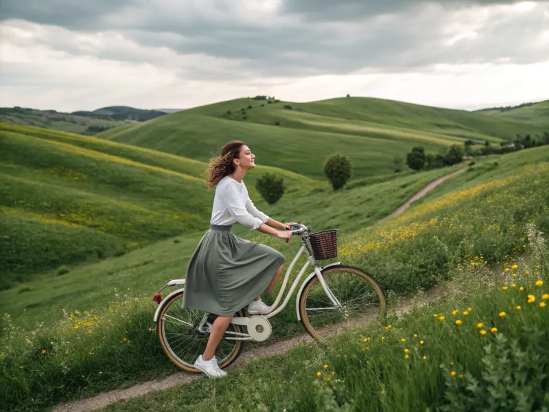 Classic White Sneakers with Midi Skirt