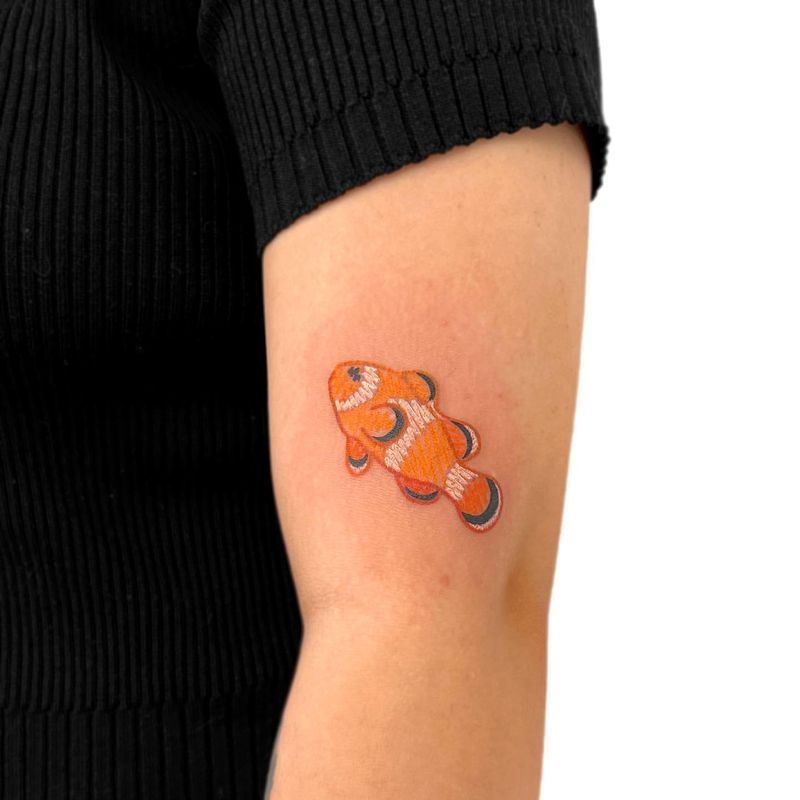 Colorful Clownfish Tattoo