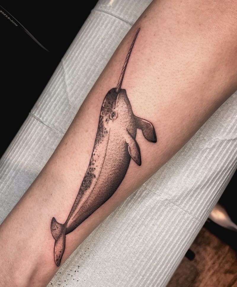 Enchanting Narwhal Tattoo