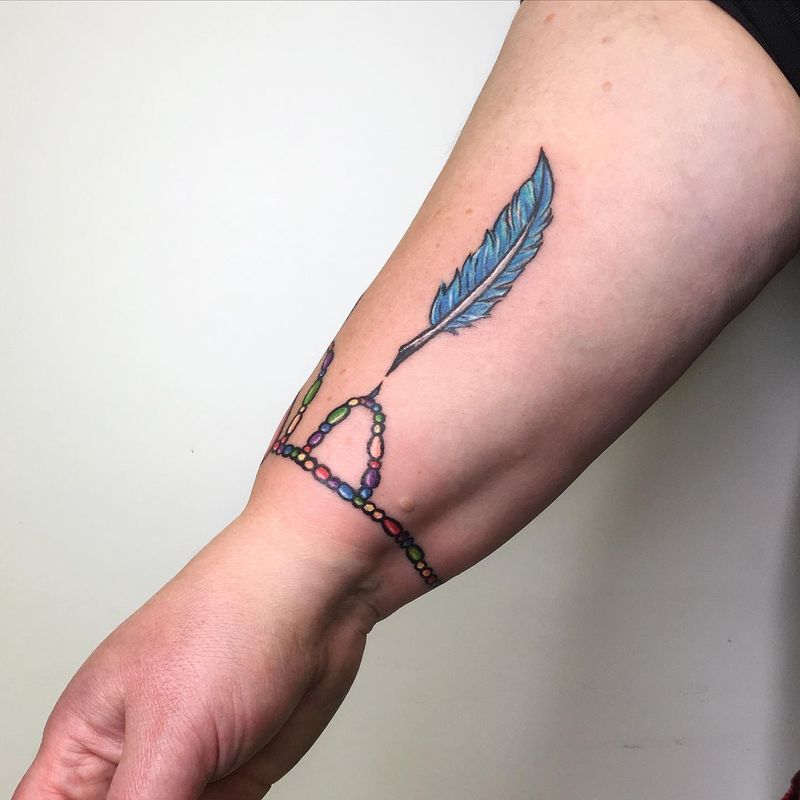 Feather Wrist Wrap Tattoo