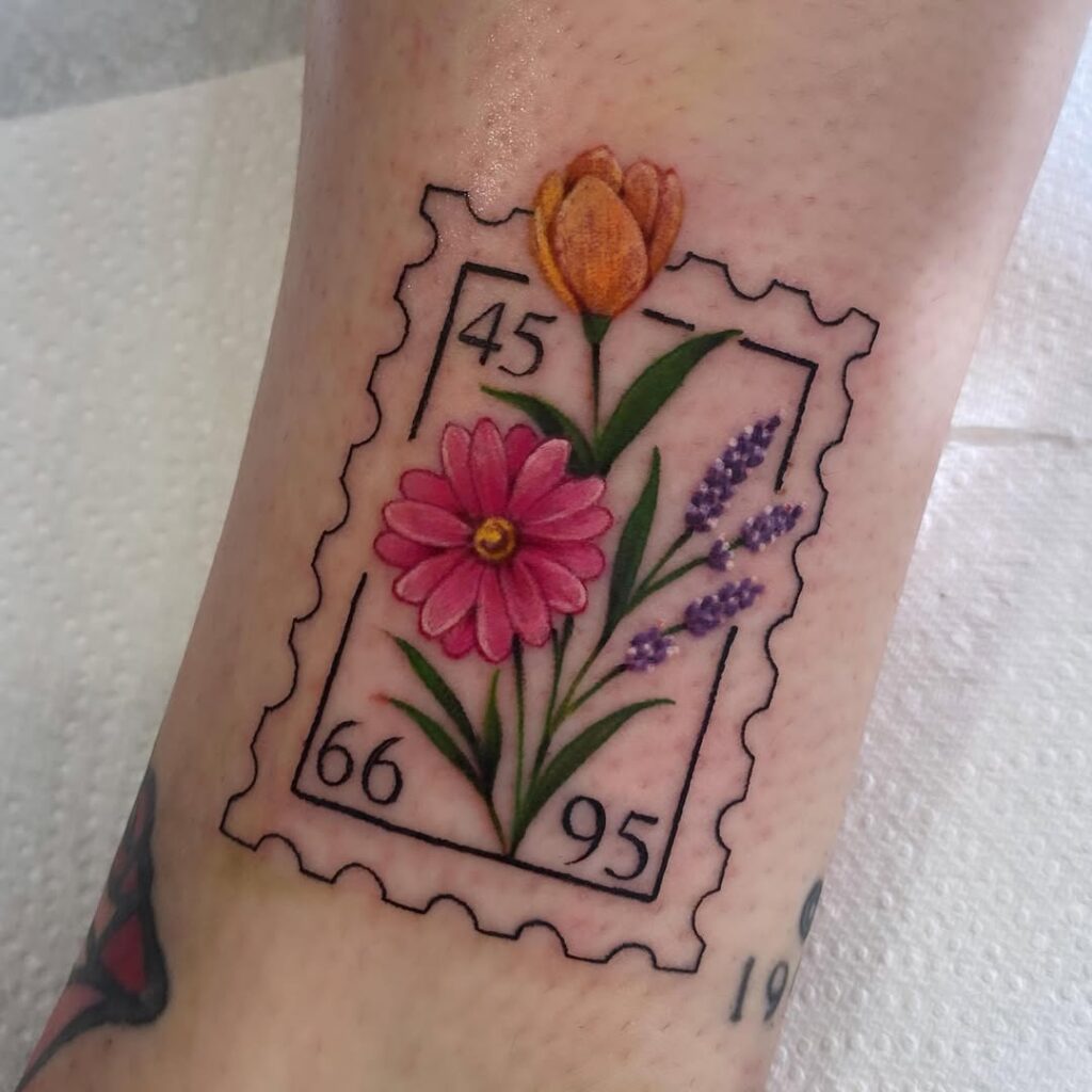 Floral Stamp Tattoo