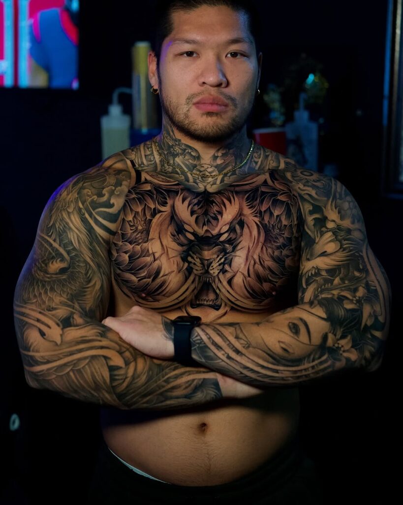 Four-Eyed Tiger Body Tattoo