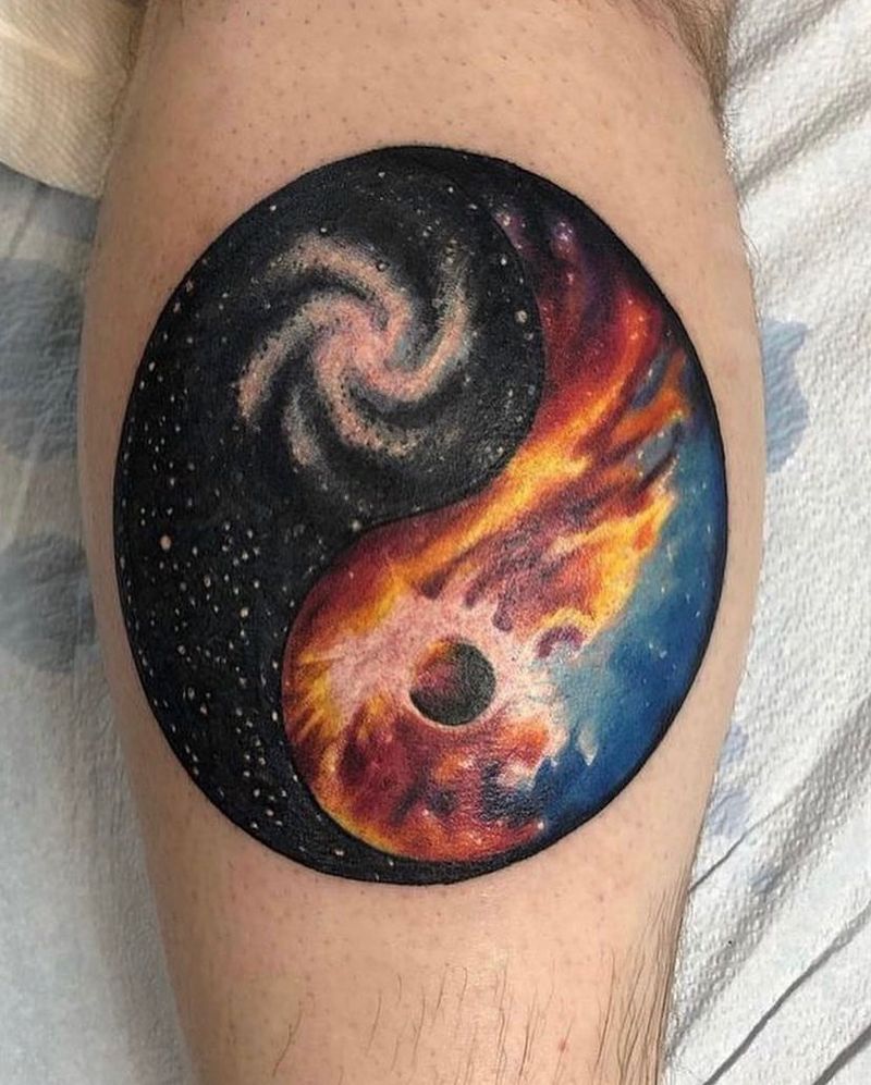 Tatuagem Galaxy Yin Yang