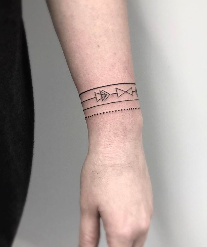 Geometric Wrist Wrap Tattoo