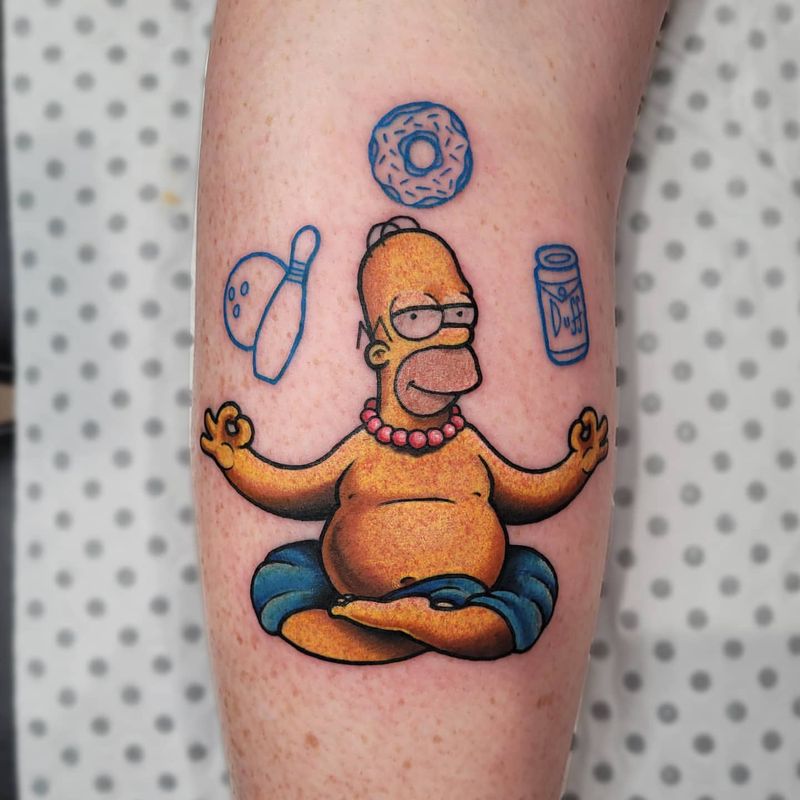 Tatuagem de cultura pop de Homer Simpson