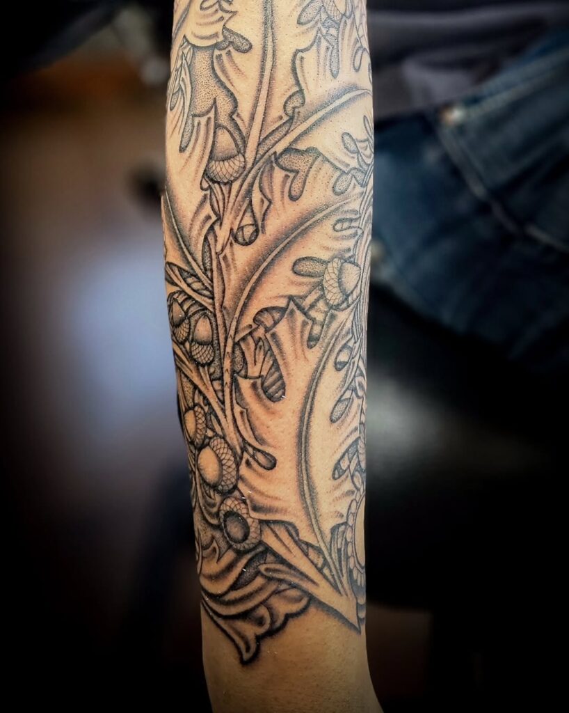 Tatuaje de bellota de marroquinería