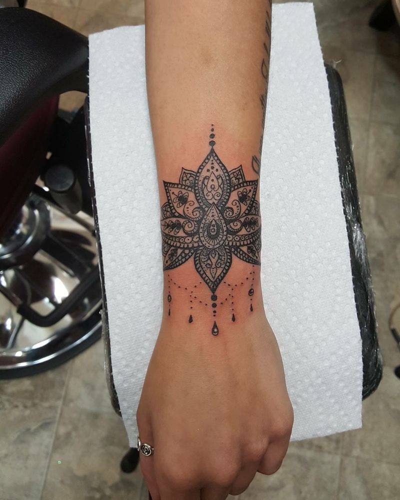 Mandala Wrist Wrap Tattoo