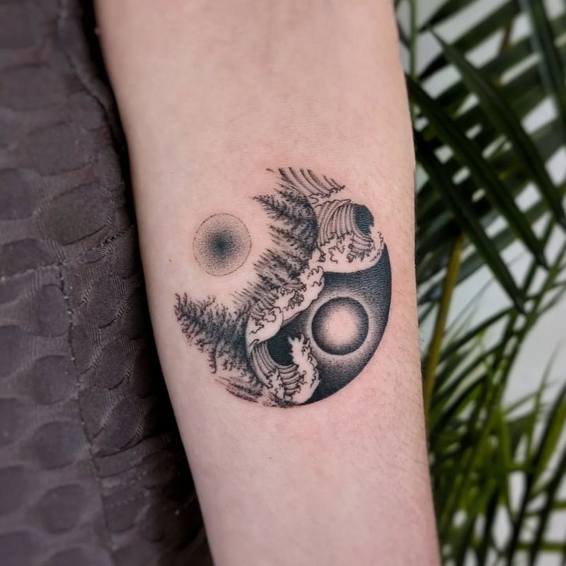 Tatuagem Yin Yang da natureza