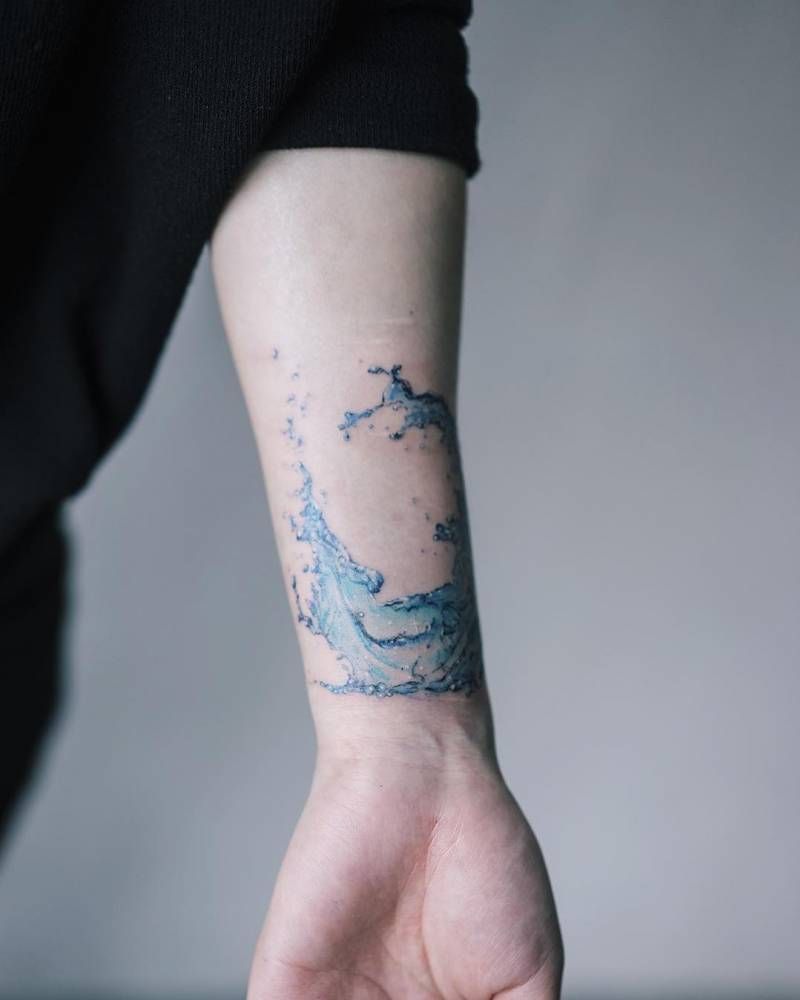  Ocean Waves Wrist Wrap Tattoo