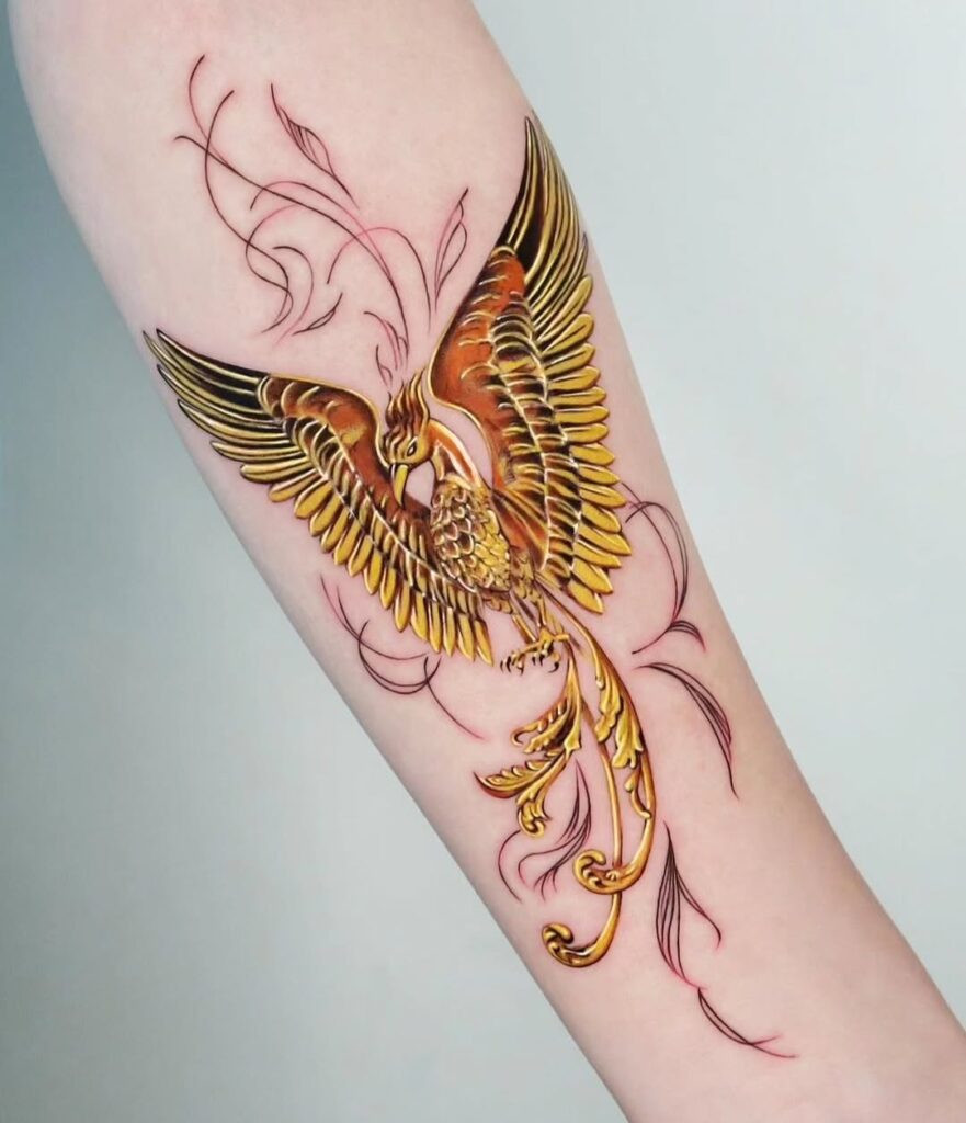 Tatuaje del Fénix que renace de sus cenizas