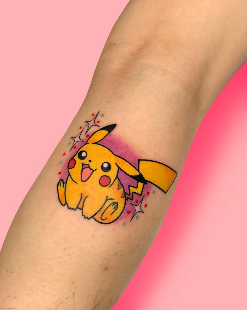 Tatuagem de Pikachu da cultura pop