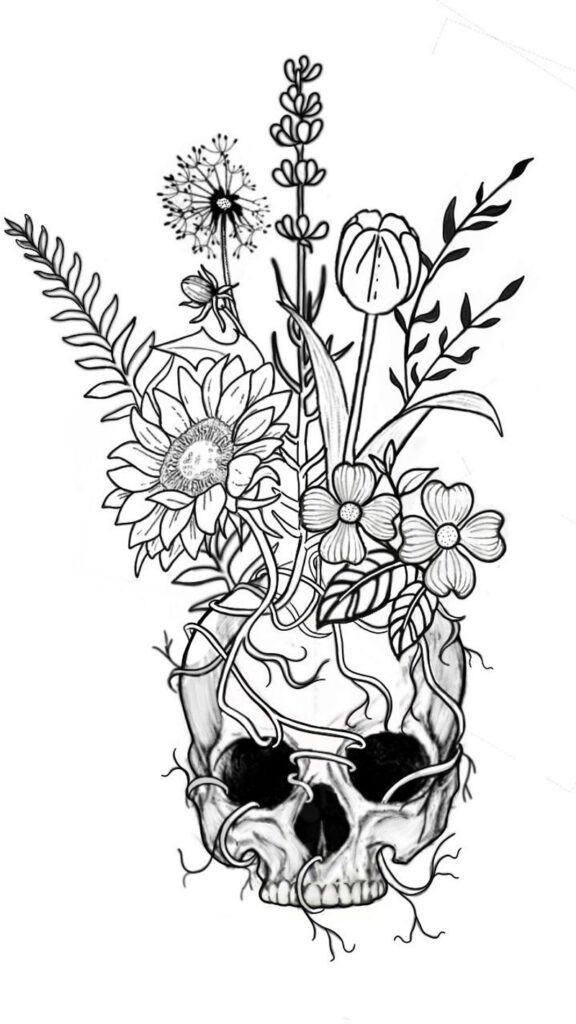 Plantilla de tatuaje de calavera