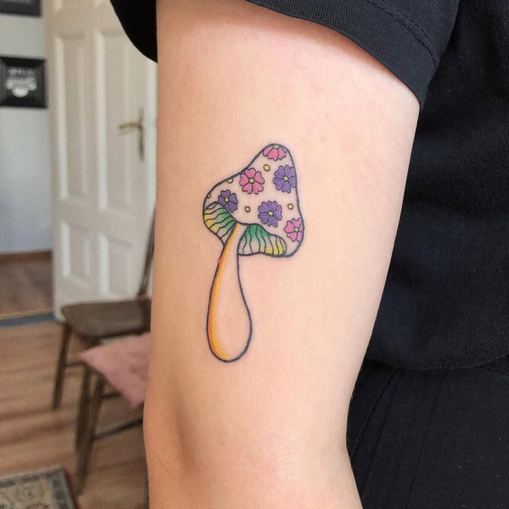 Small & Cute Mushroom Tattoo