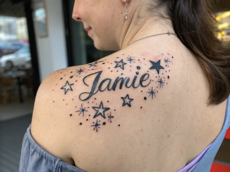 Tatuaje con nombre de estrella