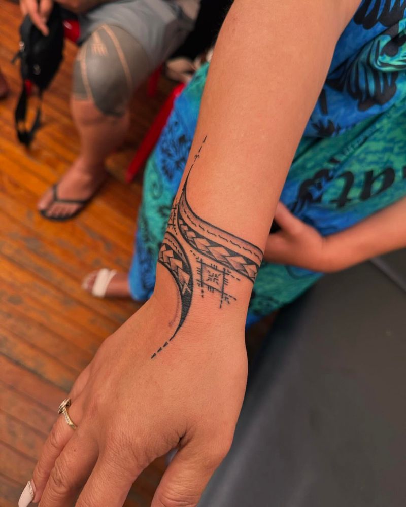 Tribal Wrist Wrap Tattoo