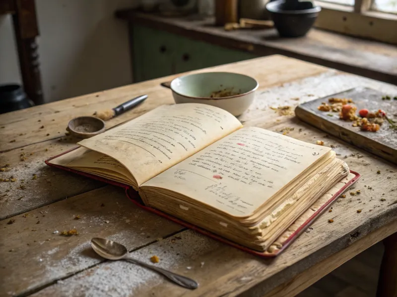 Recetas manuscritas y libros de cocina familiares