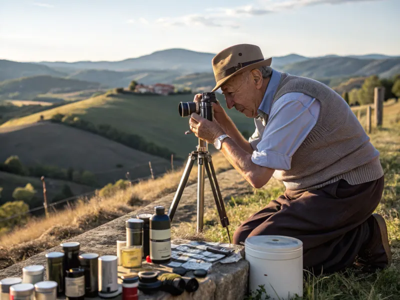 Utilizzo di una macchina fotografica a pellicola