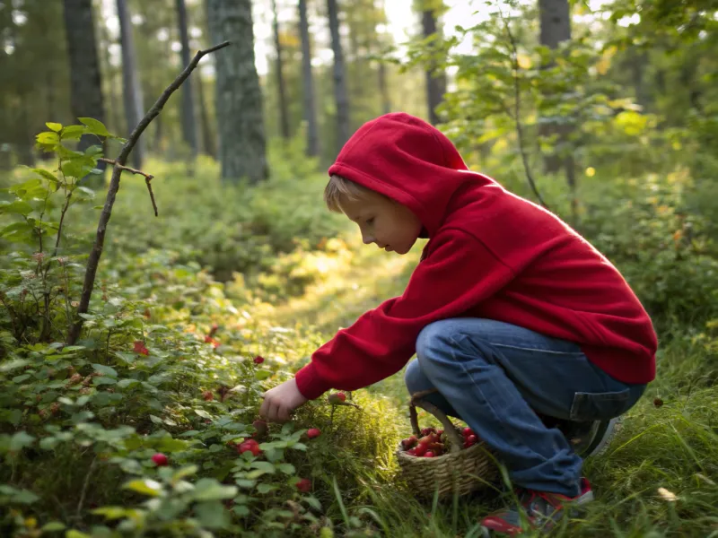 Picking and Eating Wild Berries