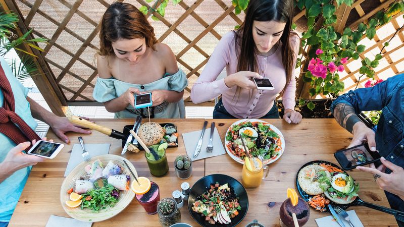 2. Put your phone away during meals.