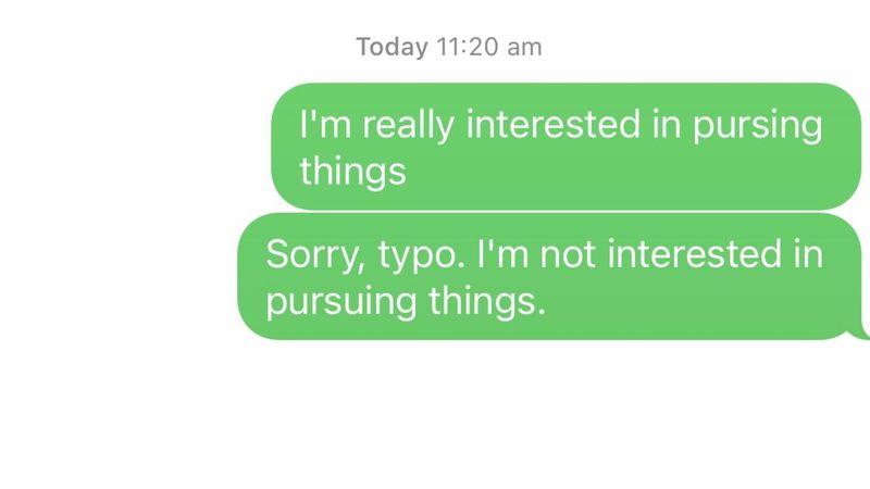 You eliminate someone over a typo in a text