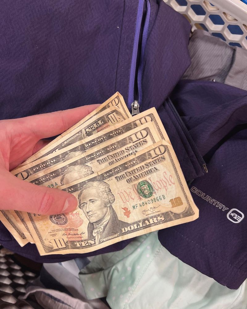 Finding money in an old jacket