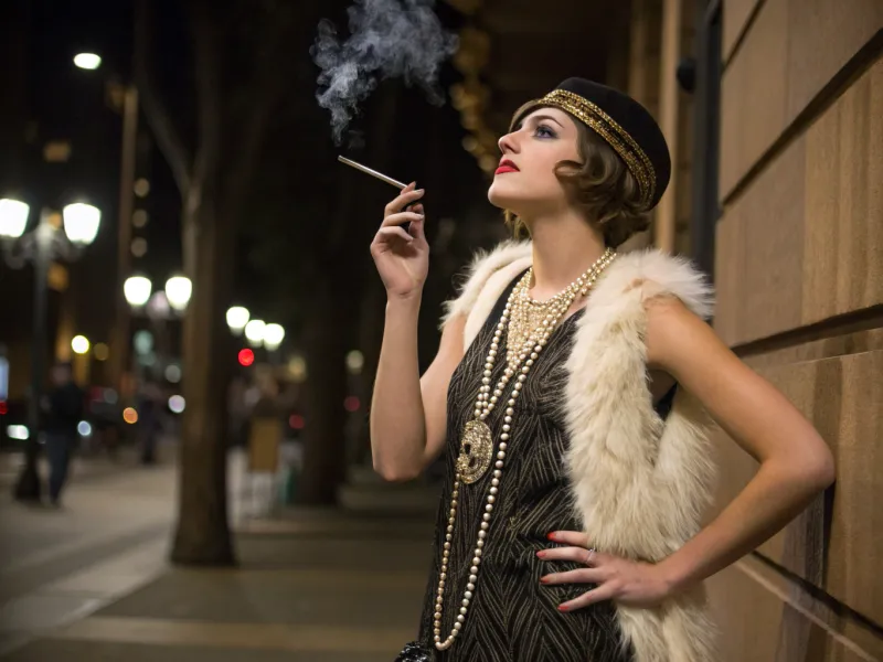 A flapper girl smoking in public—then a shocking act, 1922
