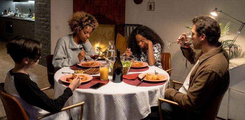 Silence during dinner being seen as respectful