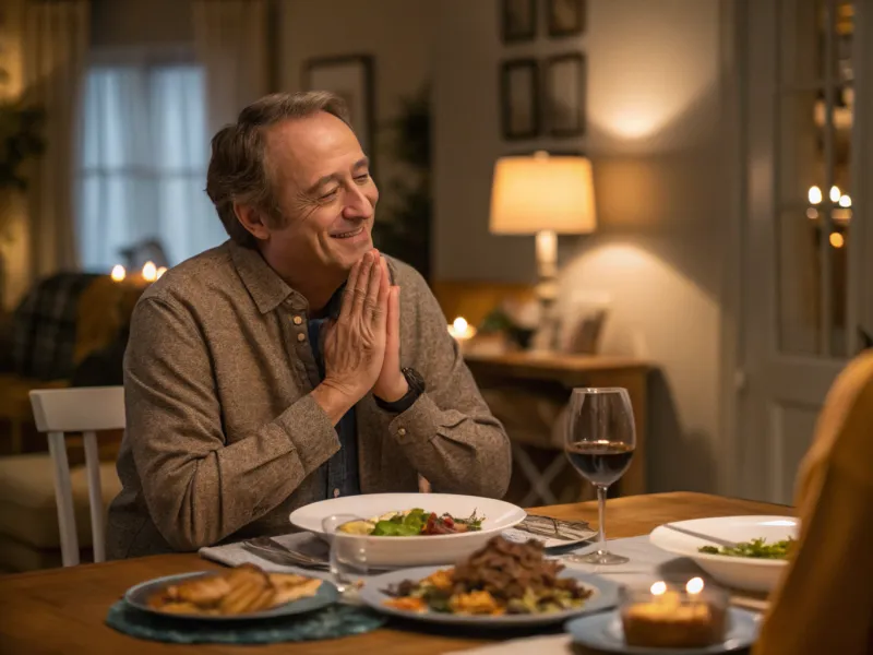 He still thanks you for dinner, even if it’s takeout.