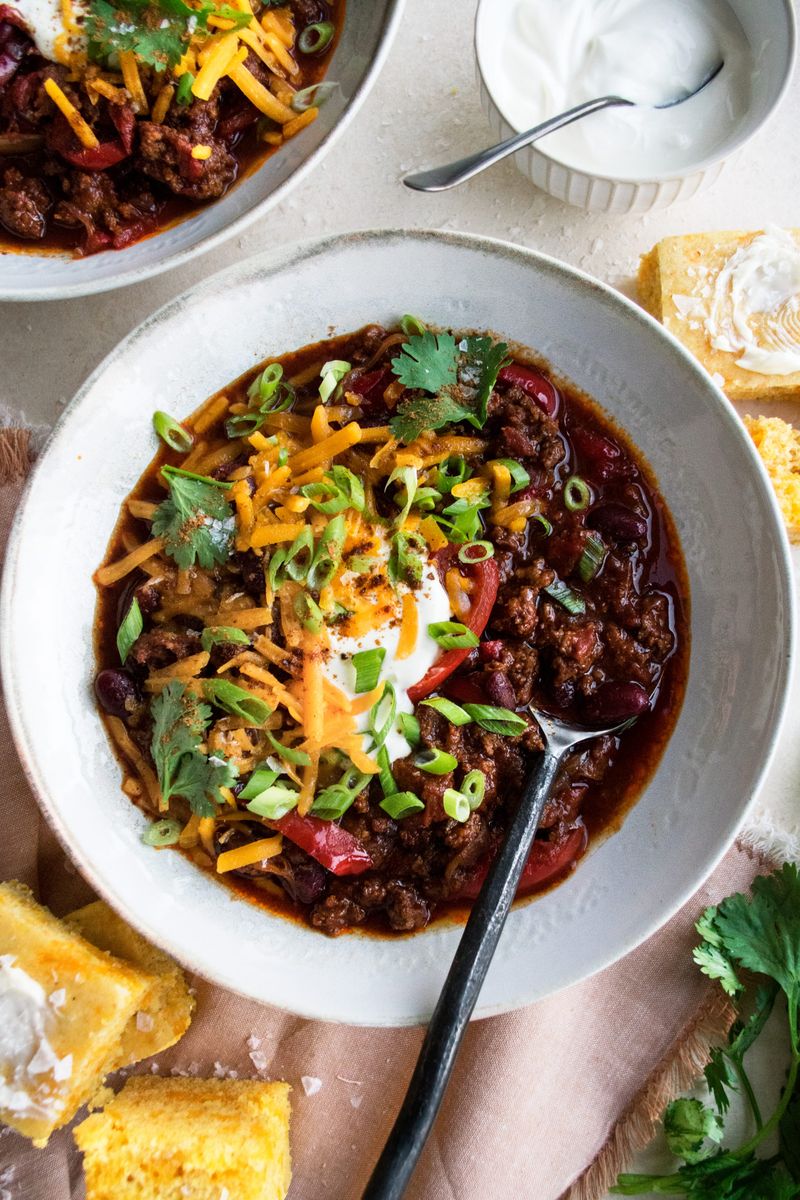 Chili with Cornbread on the Side—Extra Butter