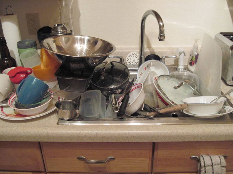 Letting dishes pile up—and not shaming myself for it