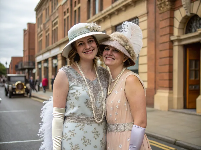 Two best friends in their Sunday best, arms linked, 1928