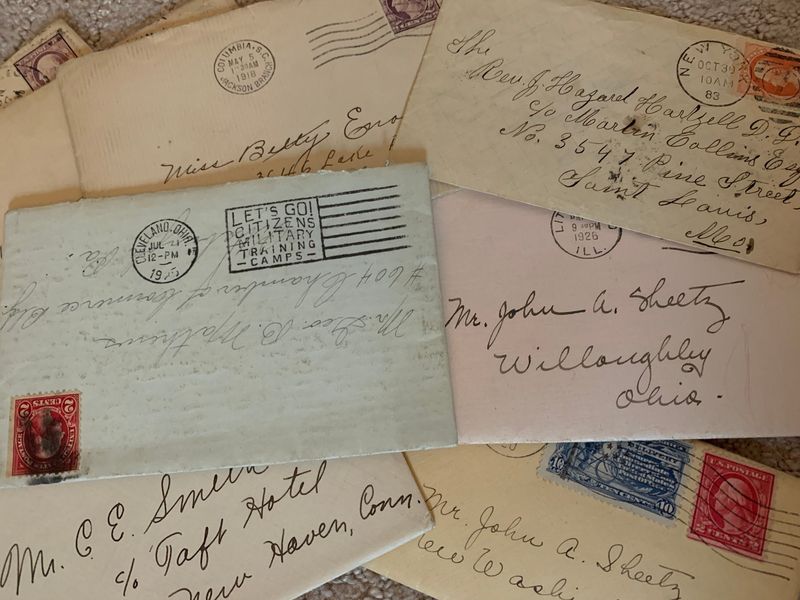 Handwritten letters (with actual stamps)