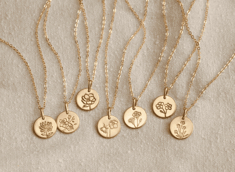 Custom Birth Flower Necklace