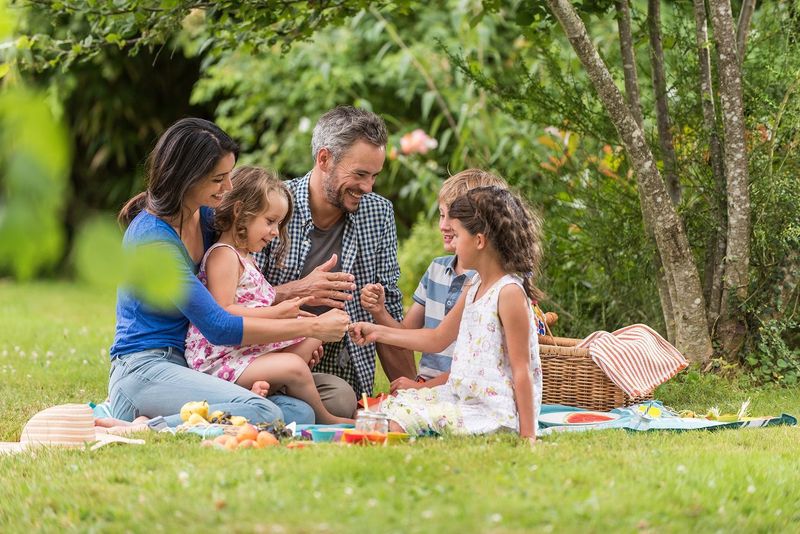 A backyard picnic with her favorite snacks