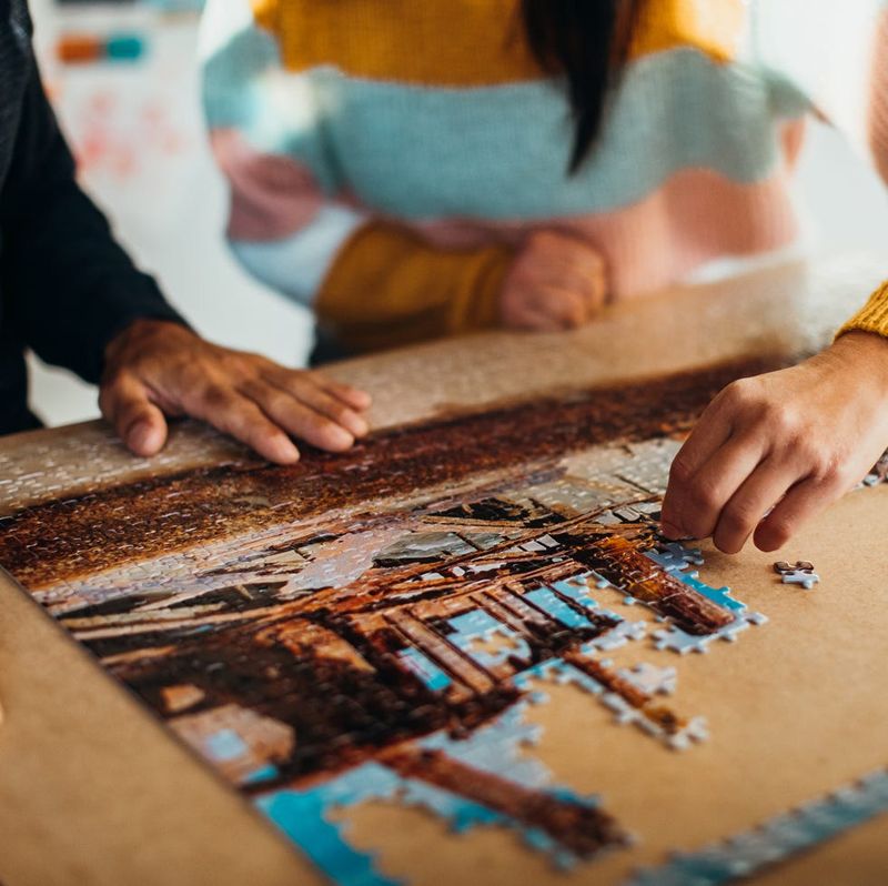 A group painting or craft session