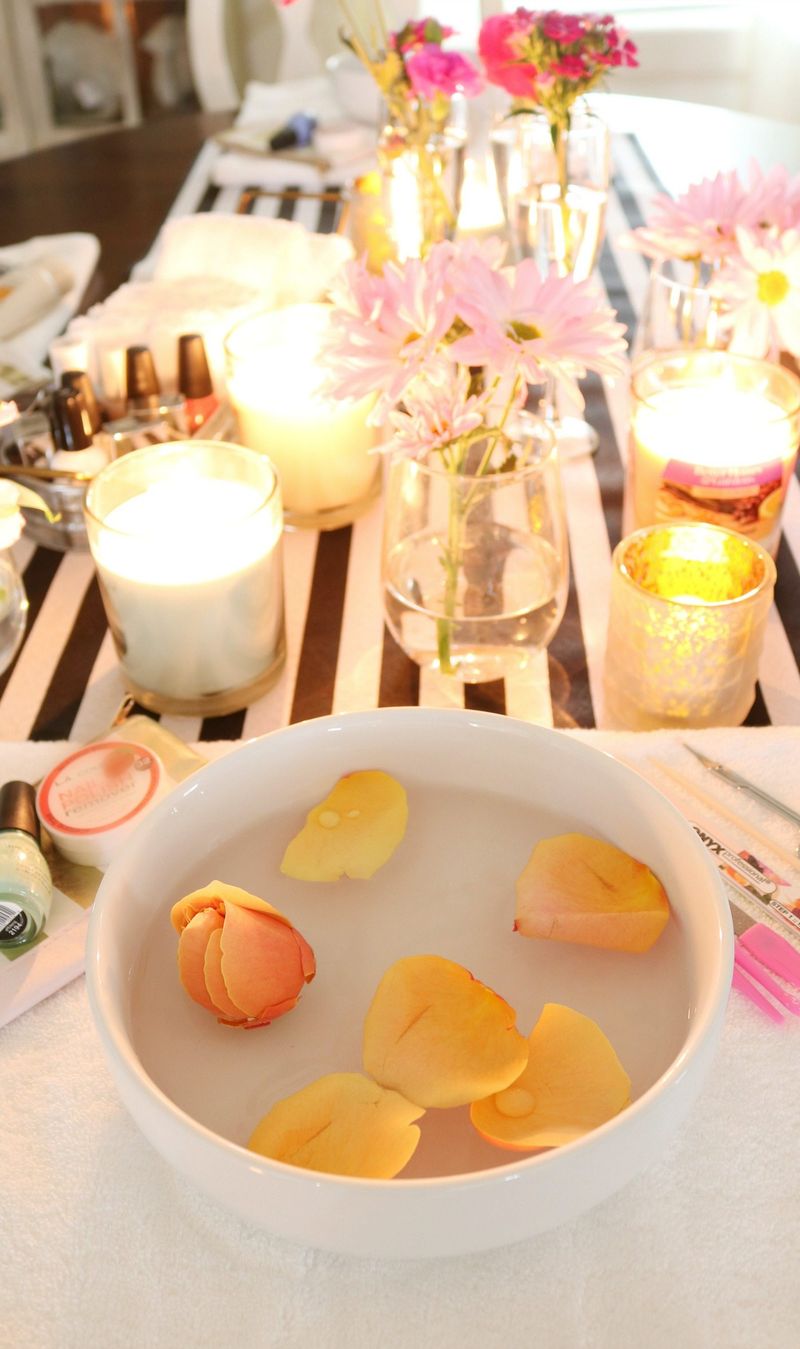 Set up a “mom spa” station with candles and lotion