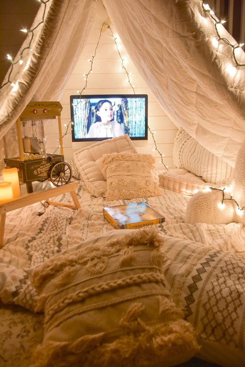 Create a mini home “experience”—like a movie night or pretend spa