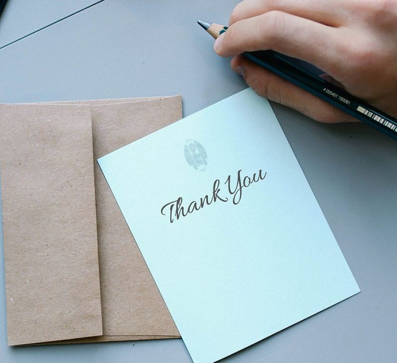 Sending handwritten thank-you notes