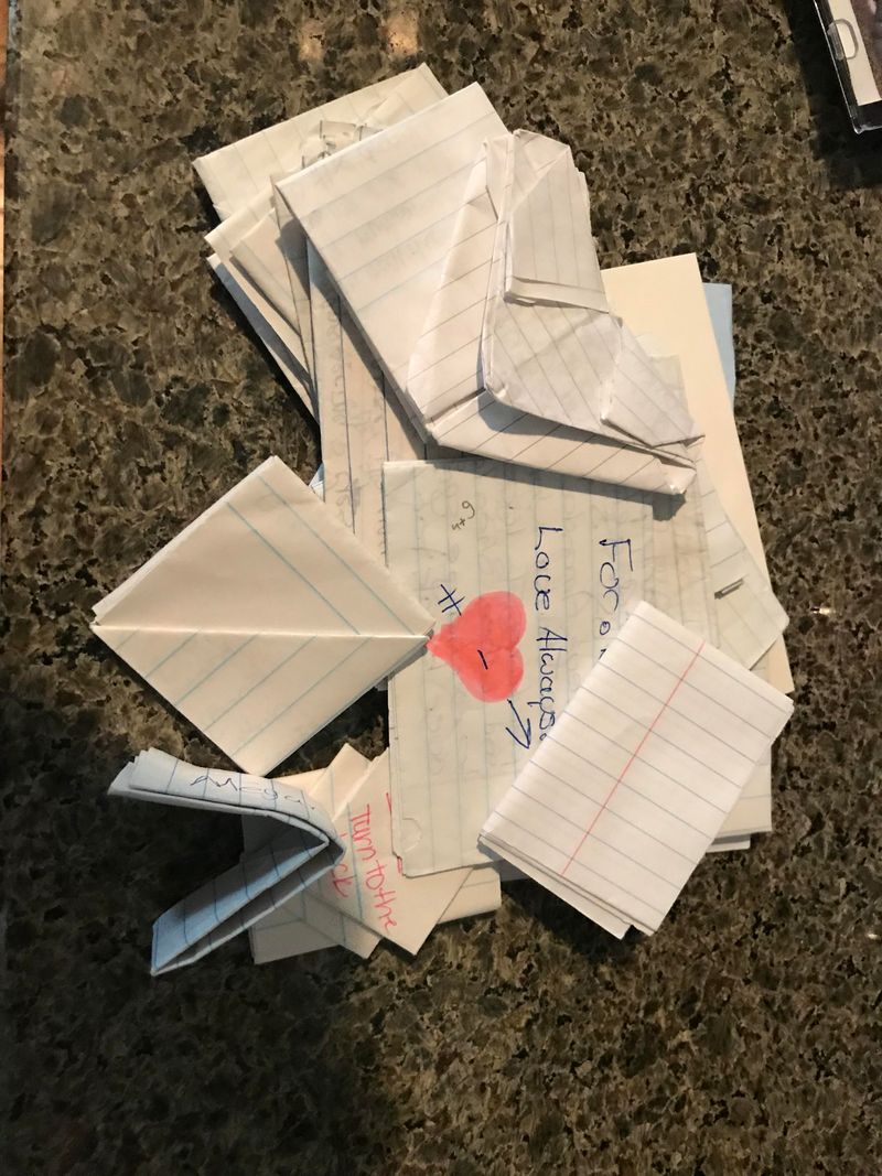 Passing notes in class like it was a spy operation