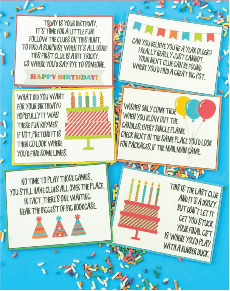 Do a birthday scavenger hunt for small gifts