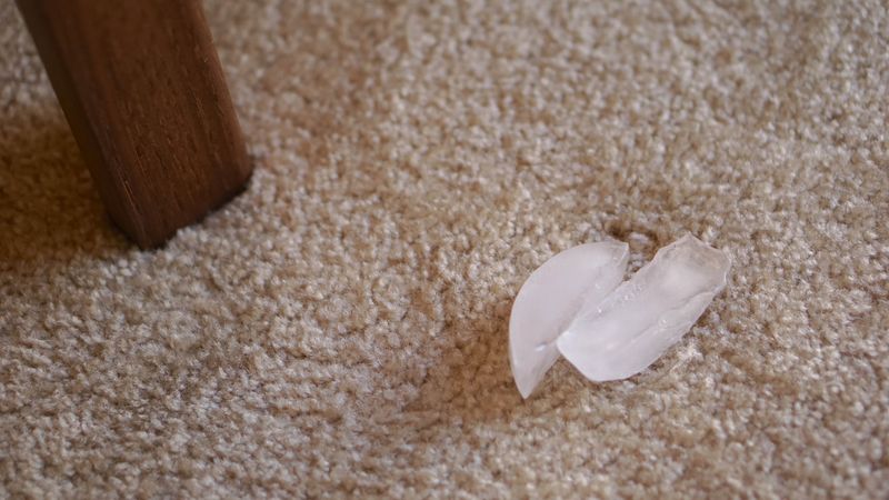 Put Ice Cubes on Carpet Dents