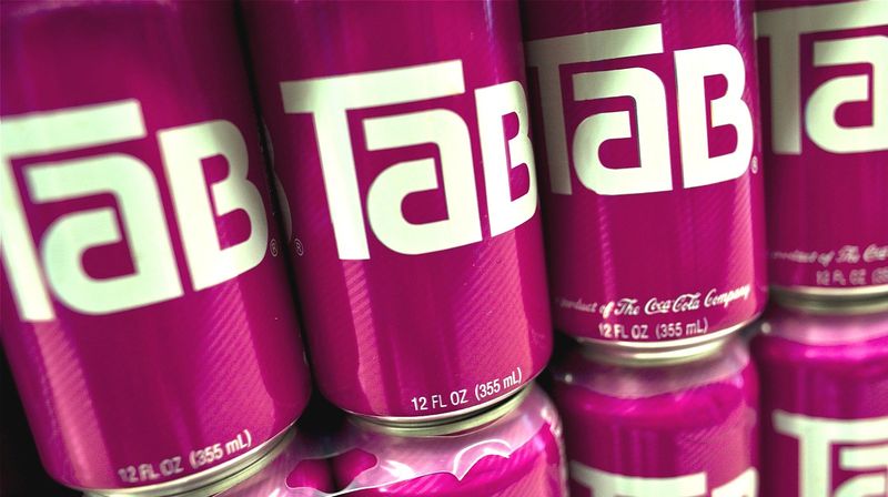 Drinking Tab and pretending to like it